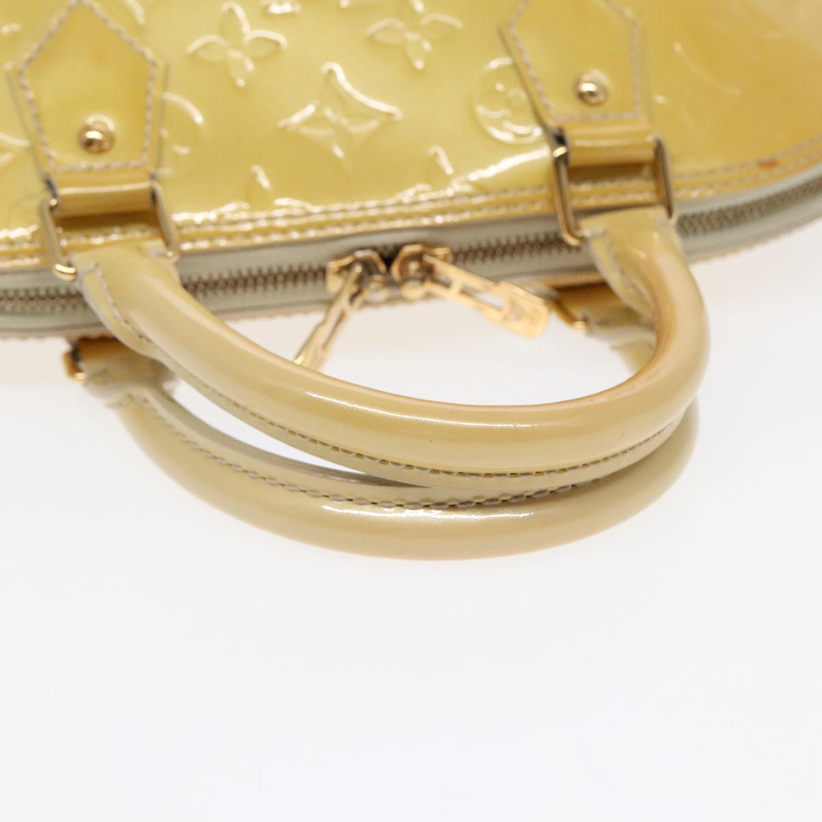 Louis Vuitton Alma Yellow Patent Leather Handbag