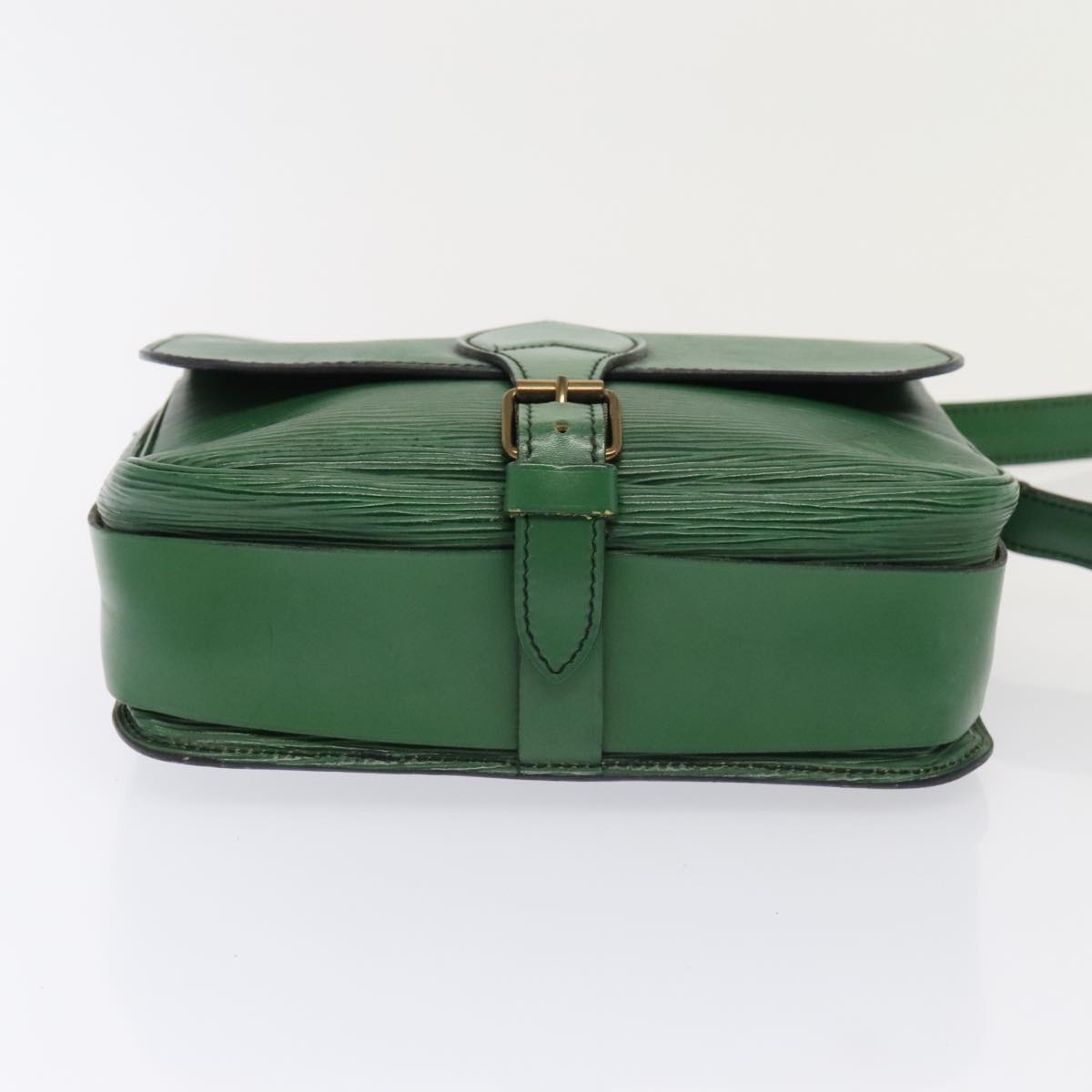 Louis Vuitton Cartouchière Green Leather Shoulder Bag