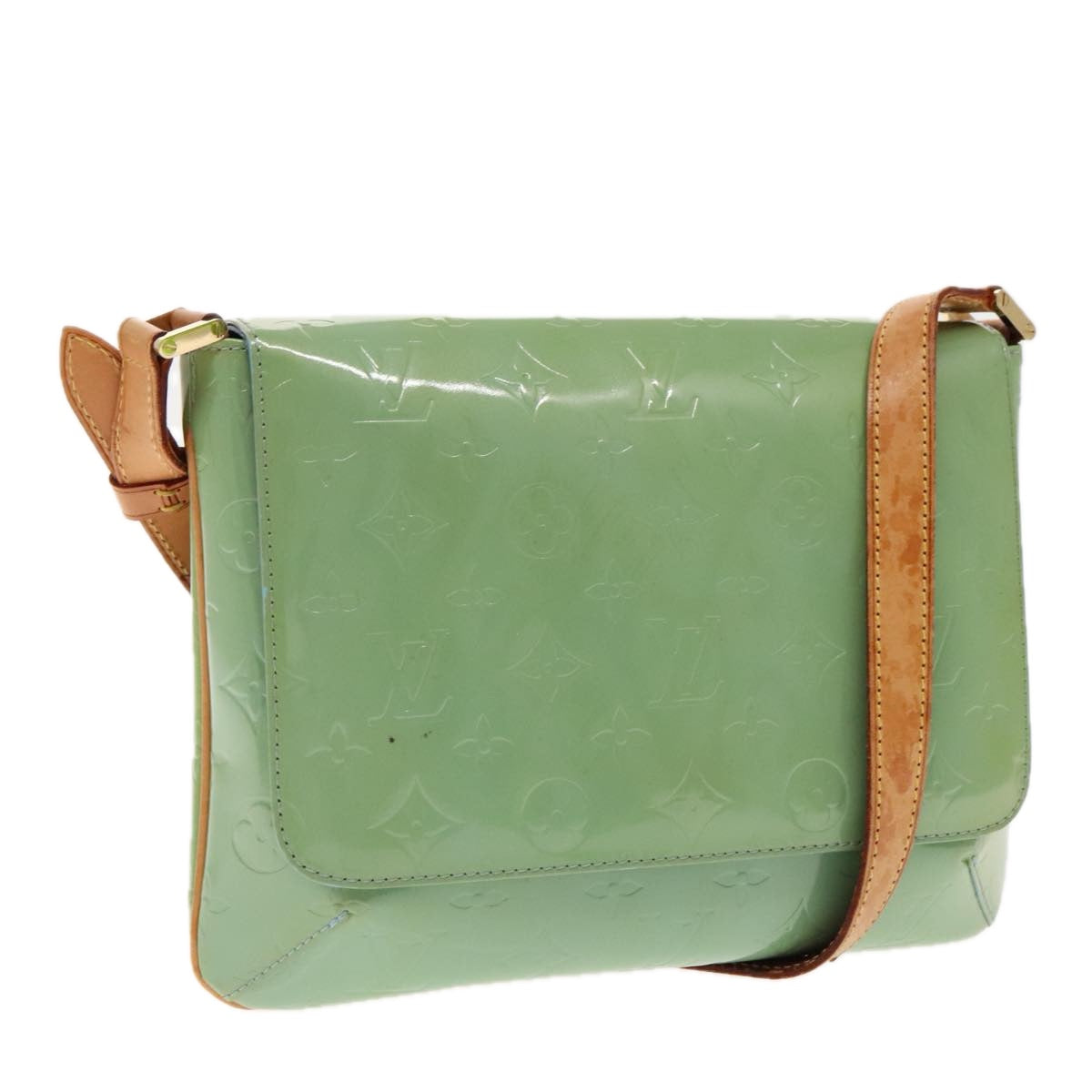 Louis Vuitton Thompson Street Green Patent Leather Shoulder Bag