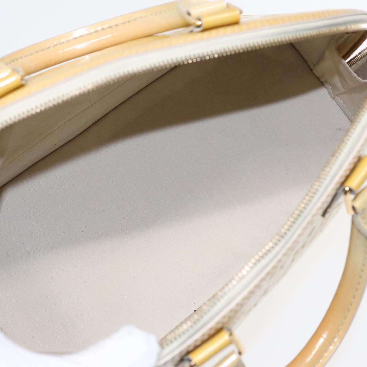 Louis Vuitton Alma Yellow Patent Leather Handbag