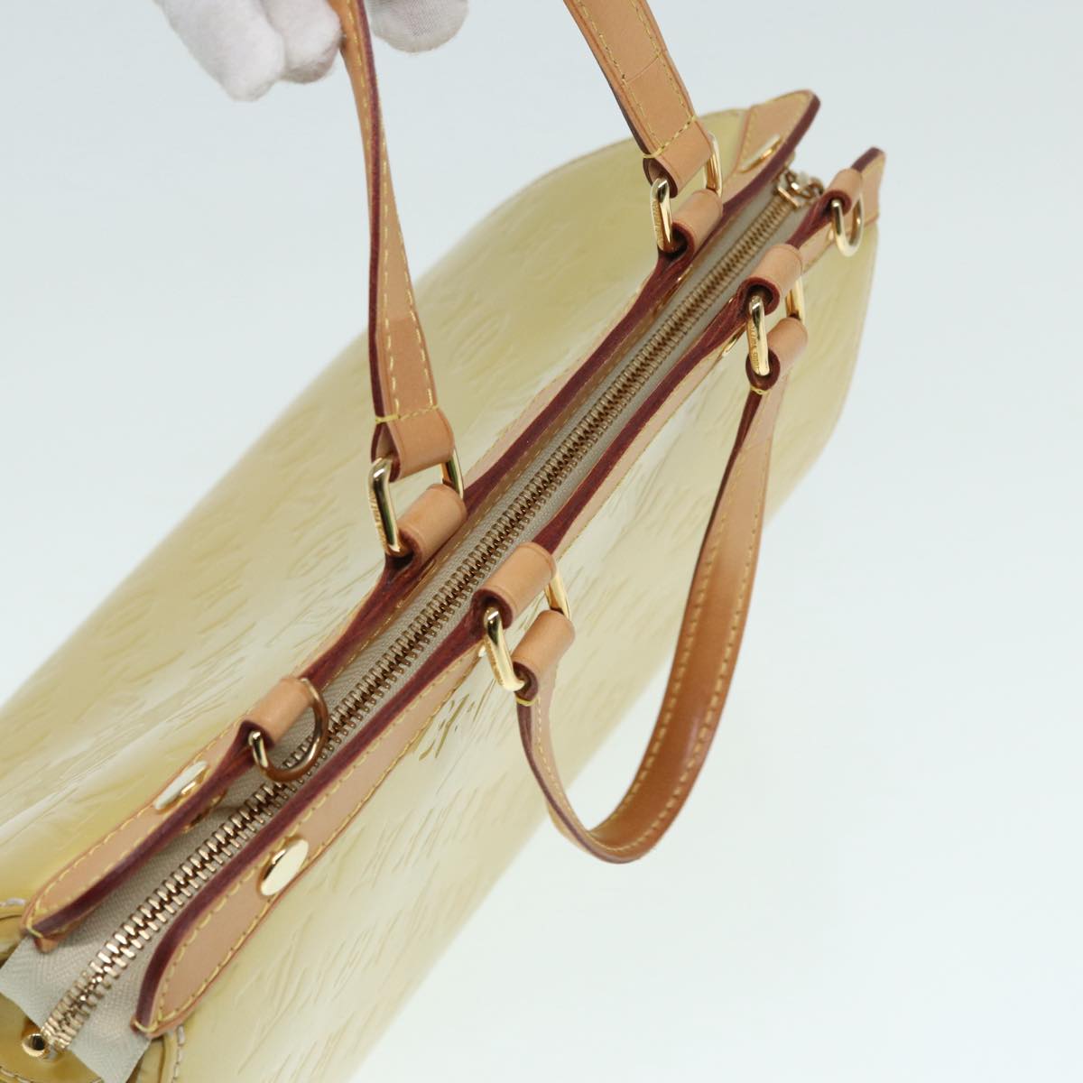 Louis Vuitton Brea Yellow Patent Leather Handbag