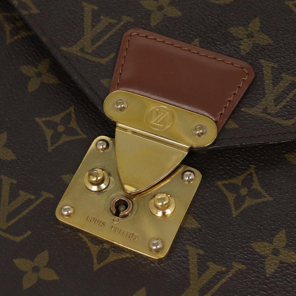 Louis Vuitton Document Case Brown Canvas Briefcase Bag