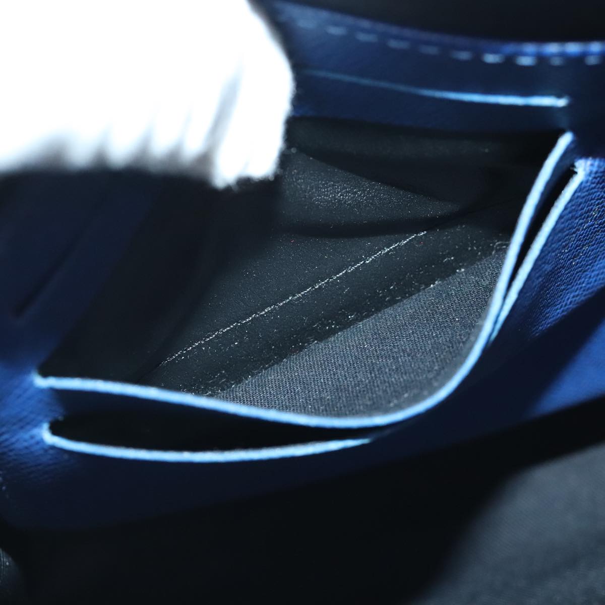 Louis Vuitton Pochette Voyage Blue Leather Clutch Bag