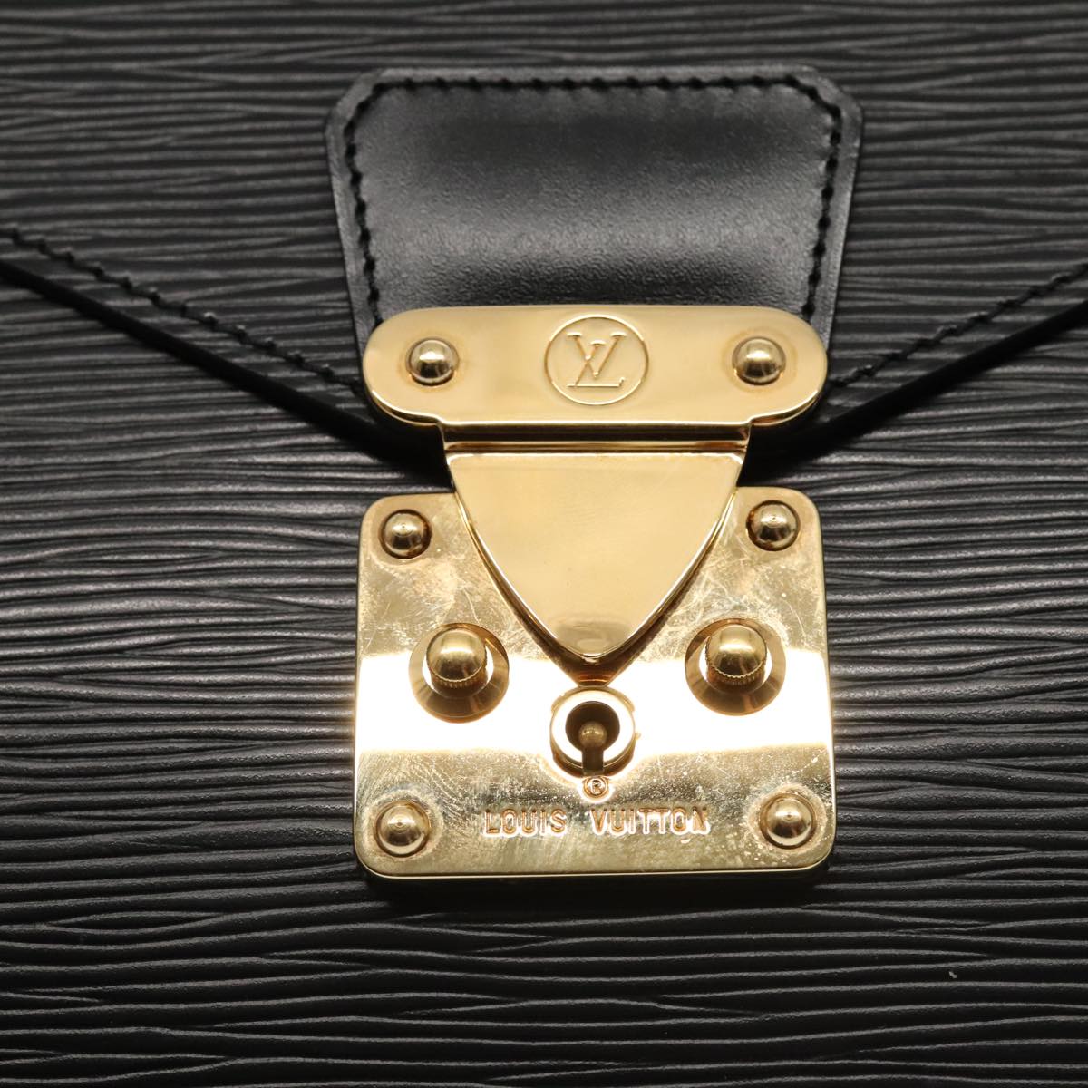 Louis Vuitton Senateur Black Leather Clutch Bag