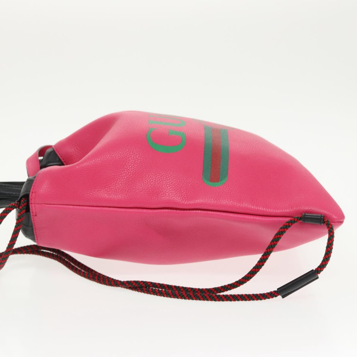 Gucci Drawstring Pink Leather Backpack Bag