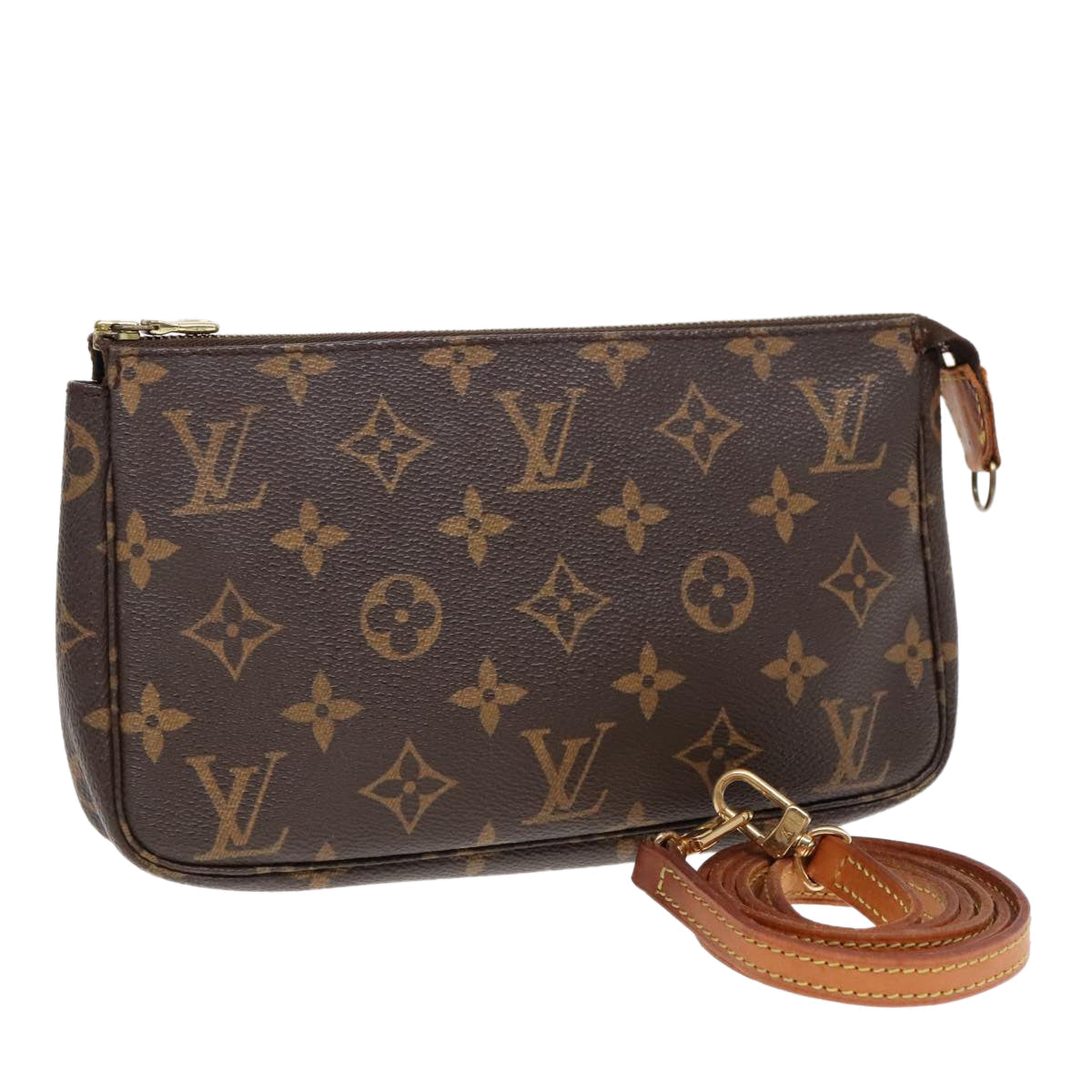Louis Vuitton Pochette Accessoire Brown Canvas Clutch Bag