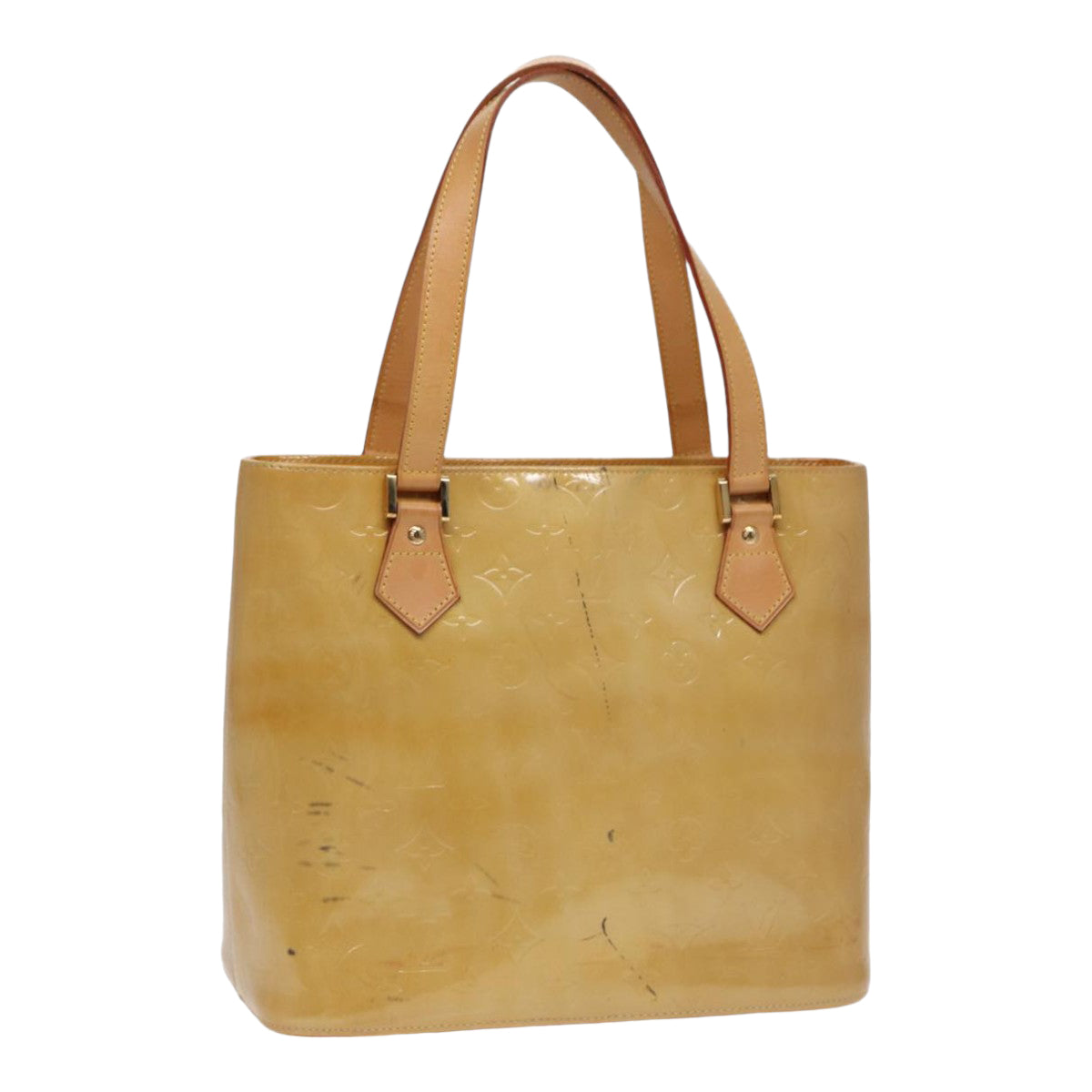 Louis Vuitton Houston Beige Patent Leather Handbag