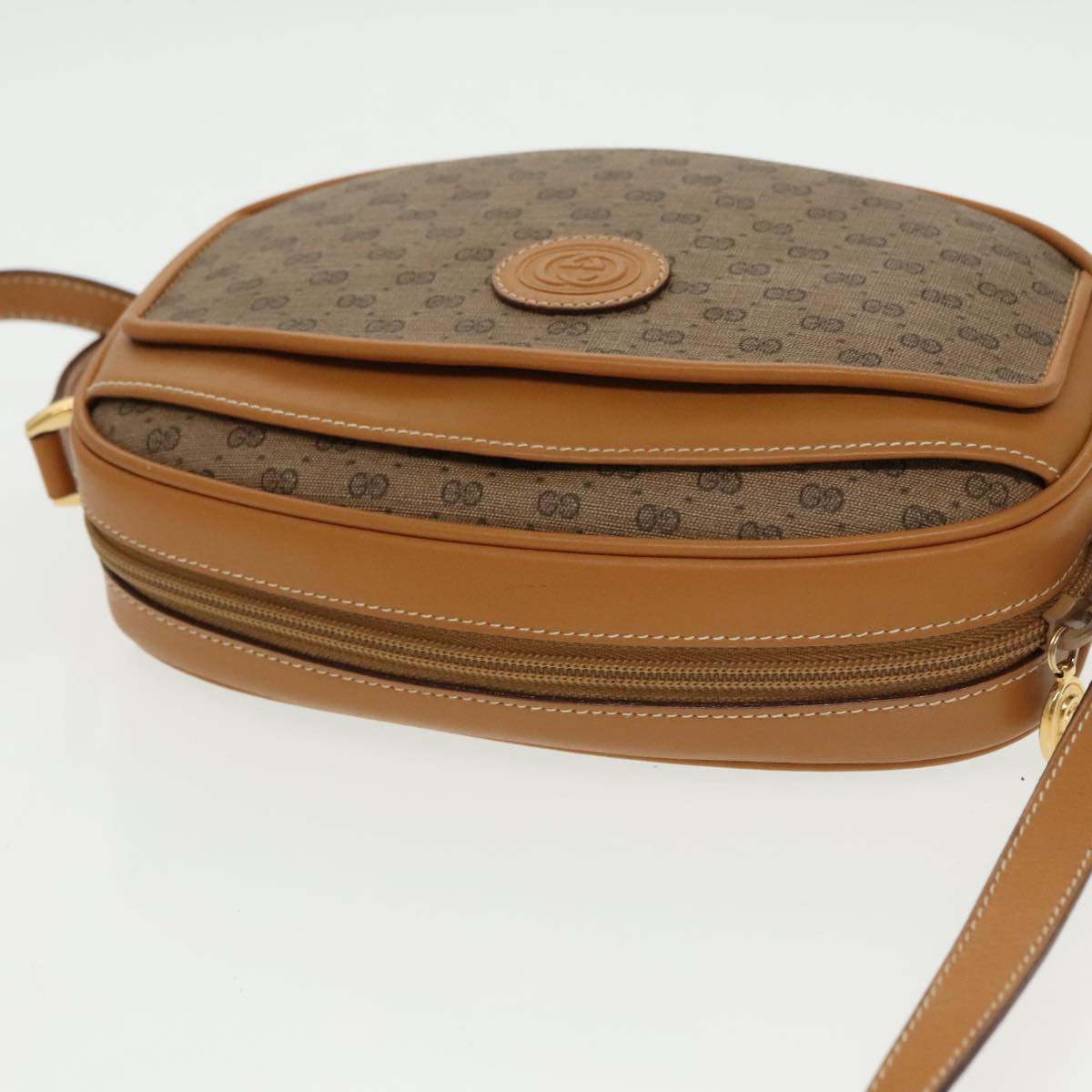 Gucci Micro Small Gg Canvas Brown Canvas Shoulder Bag
