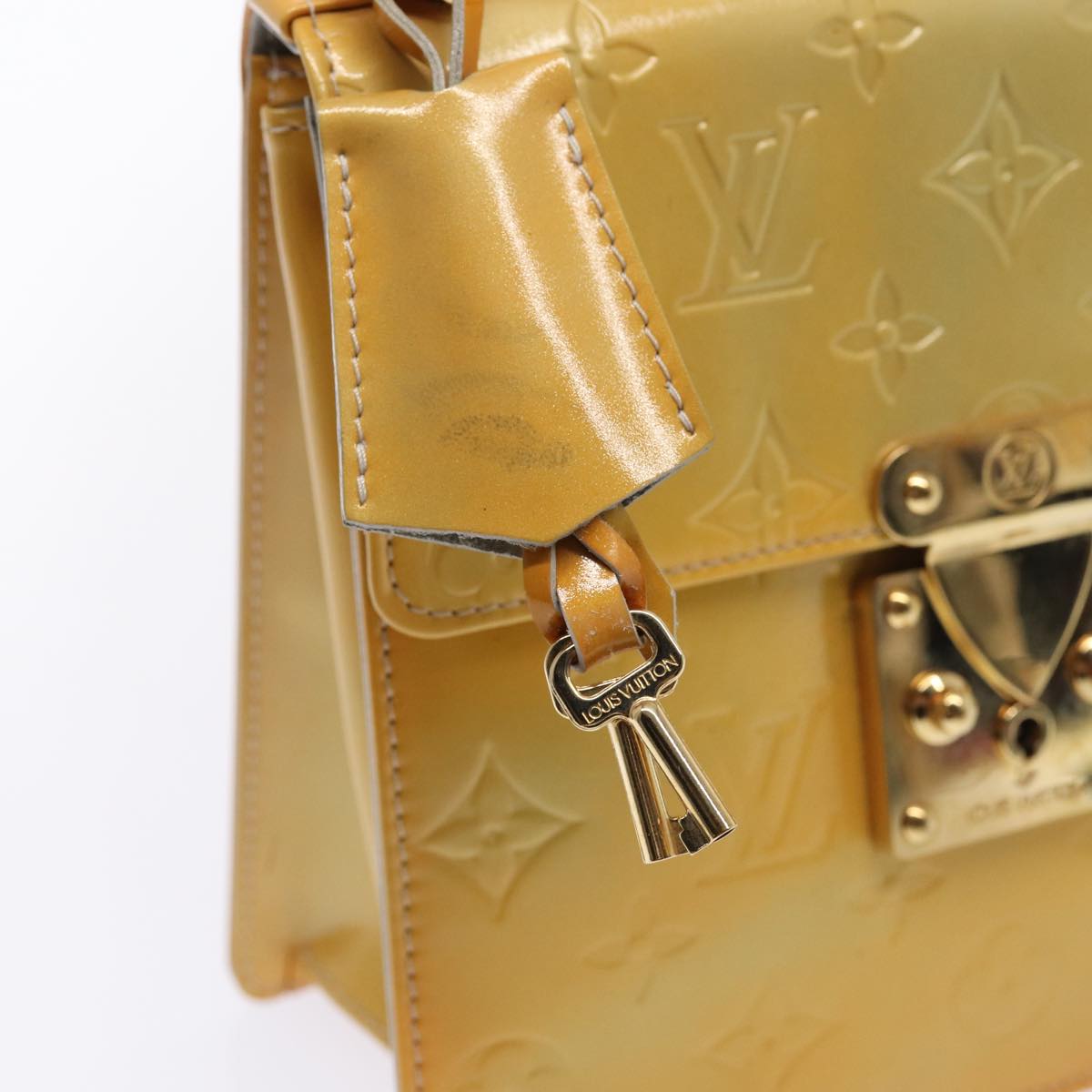 Louis Vuitton Spring Street Camel Patent Leather Handbag