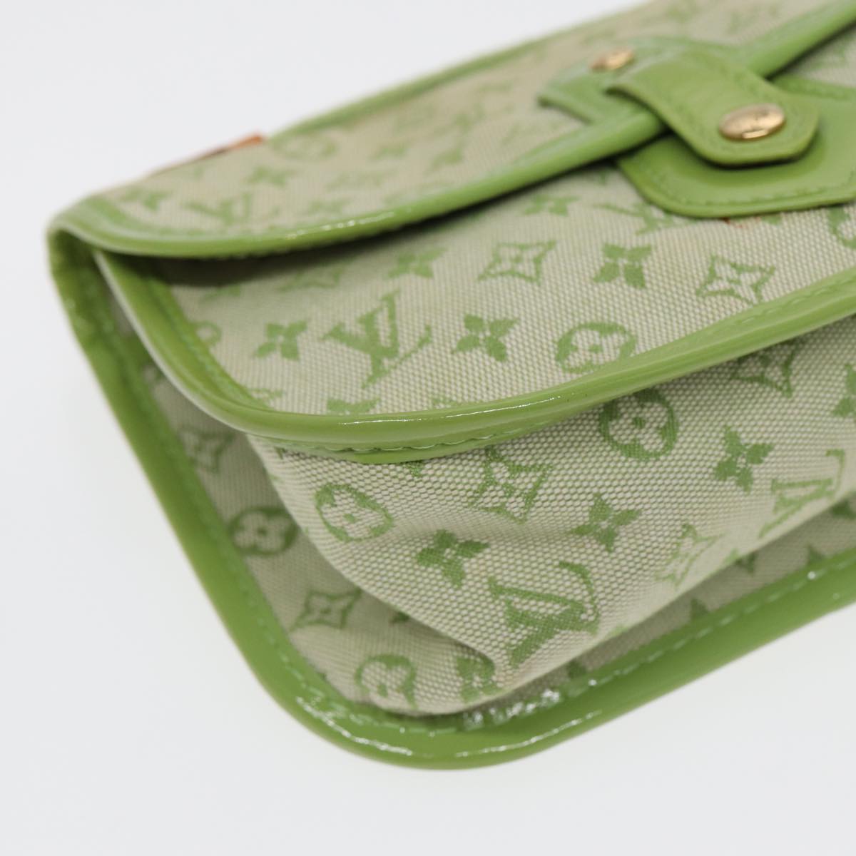 Louis Vuitton Marie Green Canvas Clutch Bag