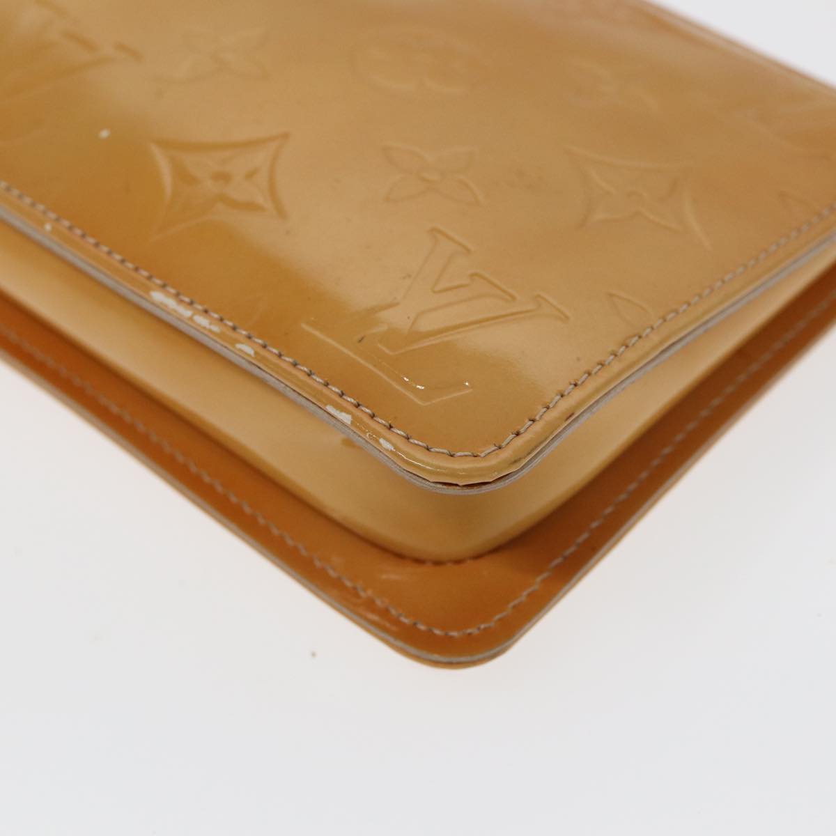 Louis Vuitton Lexington Beige Patent Leather Clutch Bag
