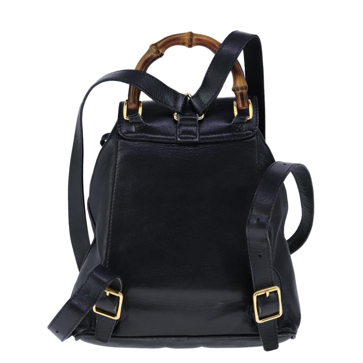 Gucci Bamboo Black Leather Backpack Bag