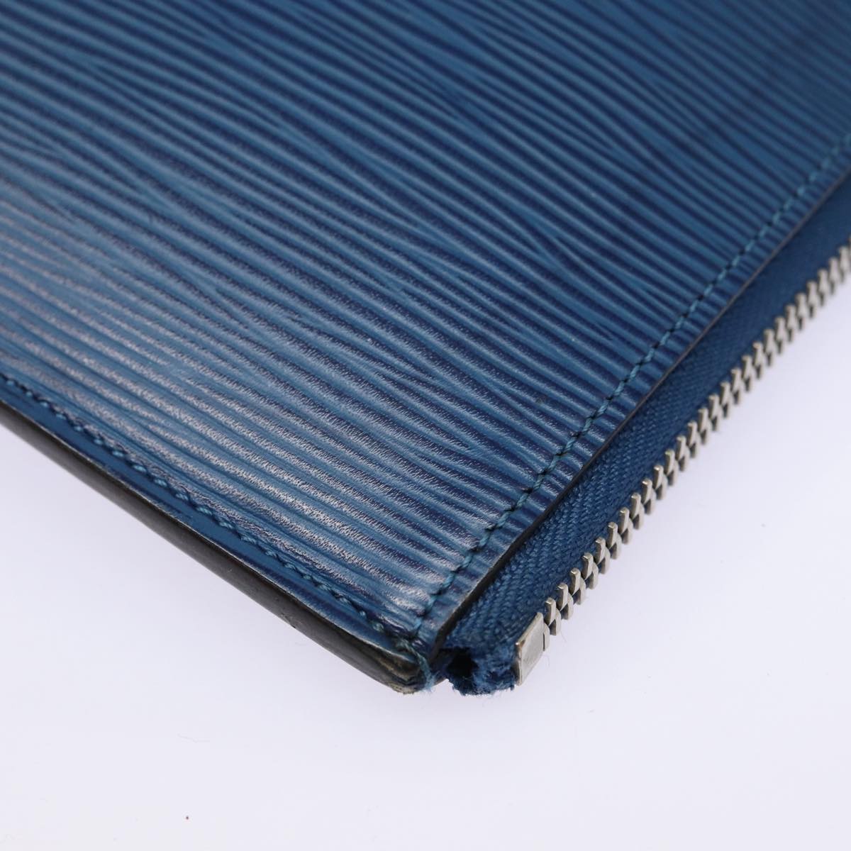 Louis Vuitton Pochette Jour Blue Leather Clutch Bag
