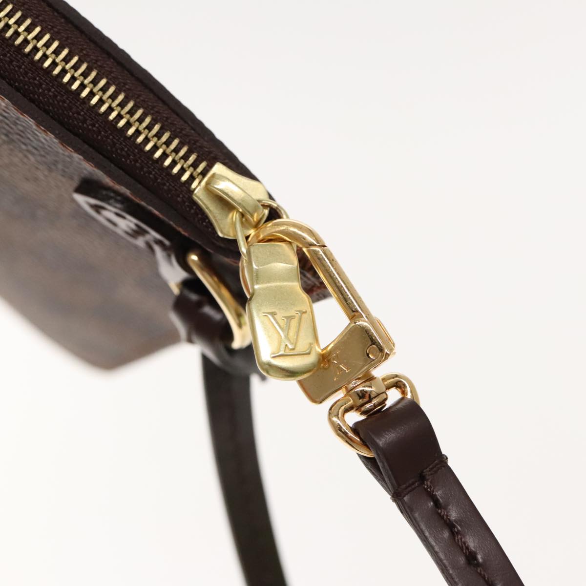 Louis Vuitton Neverfull Pouch Brown Canvas Clutch Bag
