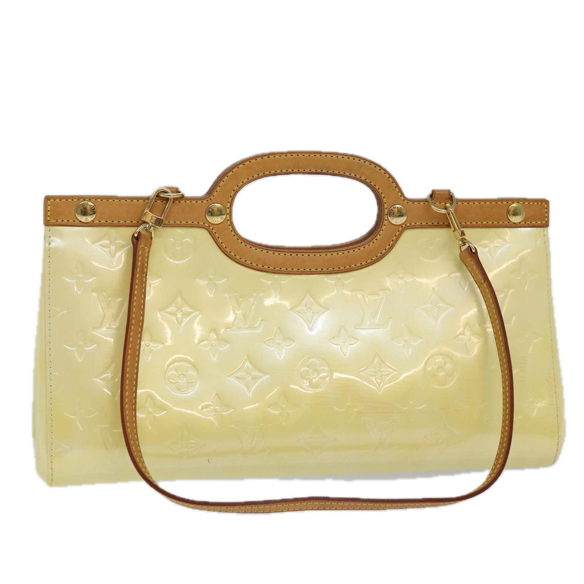 Louis Vuitton Roxbury Beige Patent Leather Handbag