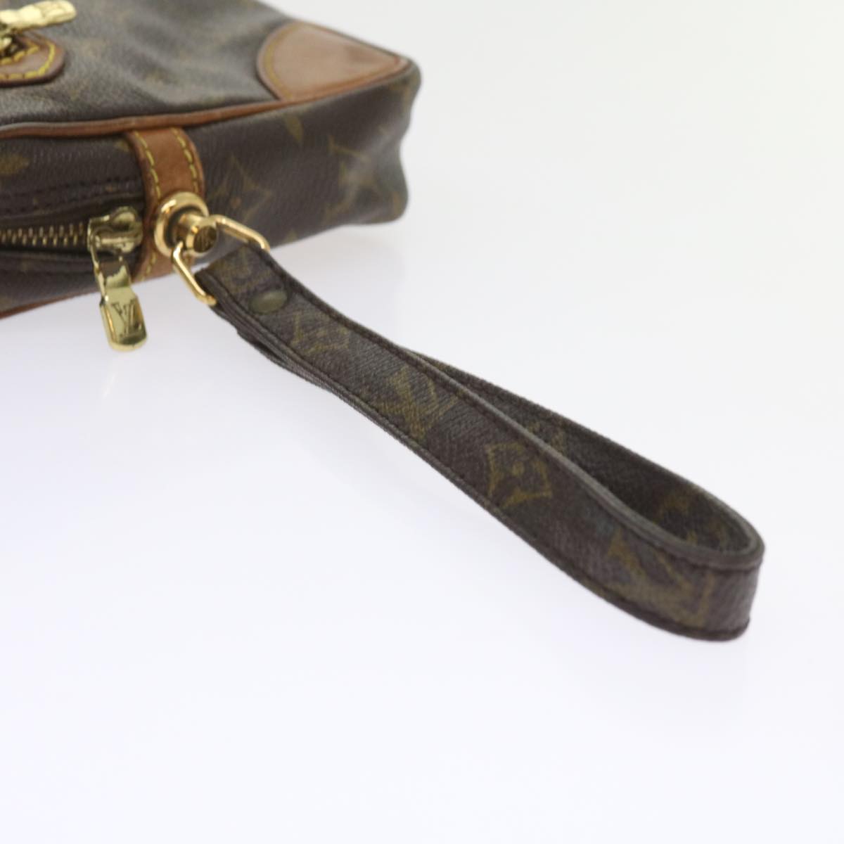 Louis Vuitton Marly Dragonne Brown Canvas Clutch Bag