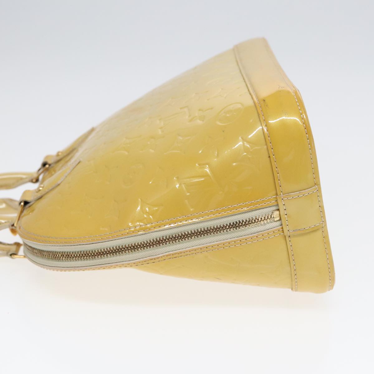 Louis Vuitton Alma Yellow Patent Leather Handbag