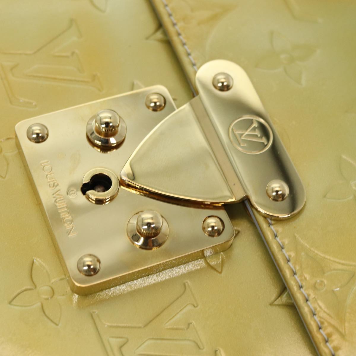Louis Vuitton Spring Street Khaki Patent Leather Handbag