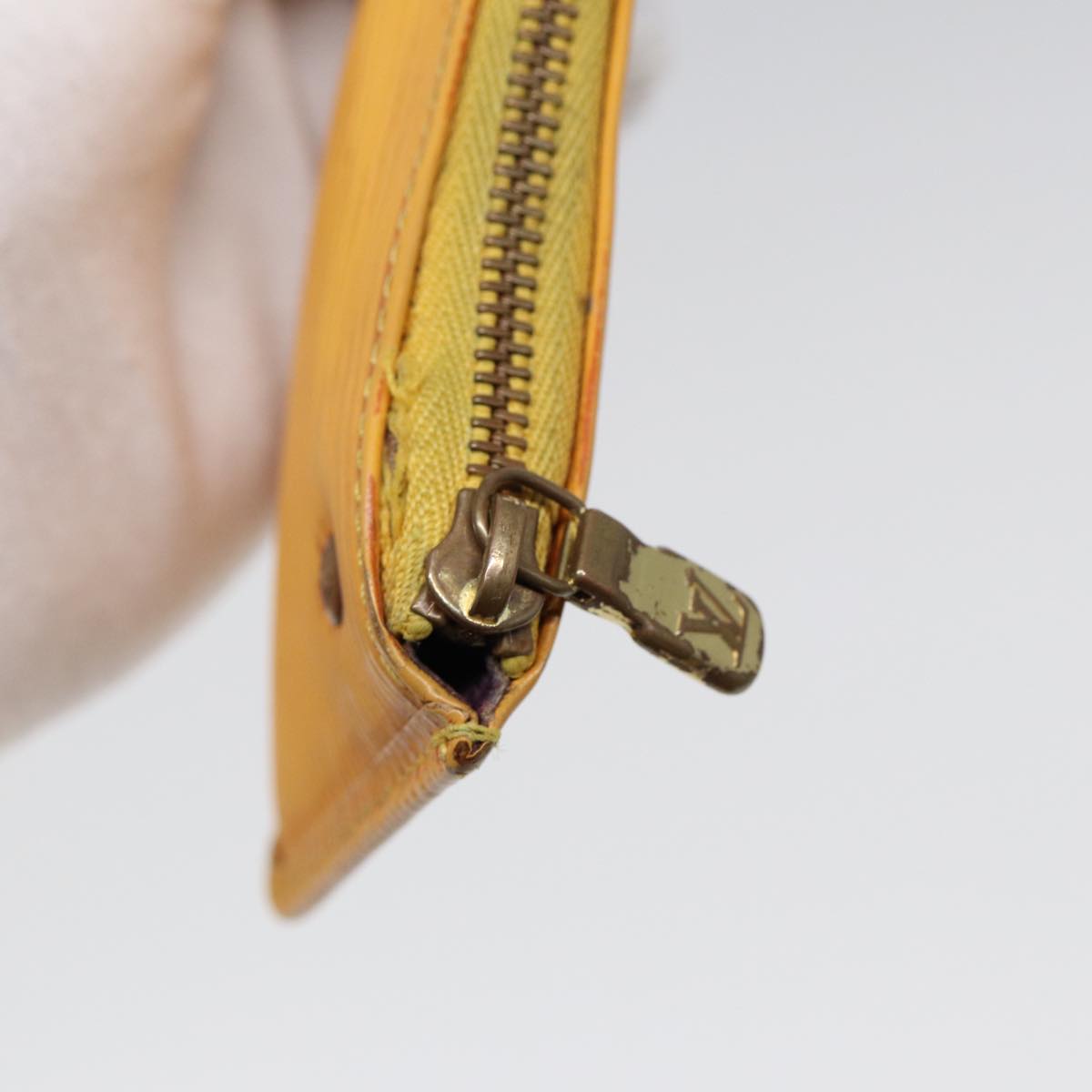 Louis Vuitton Pochette Clés Yellow Leather Wallet