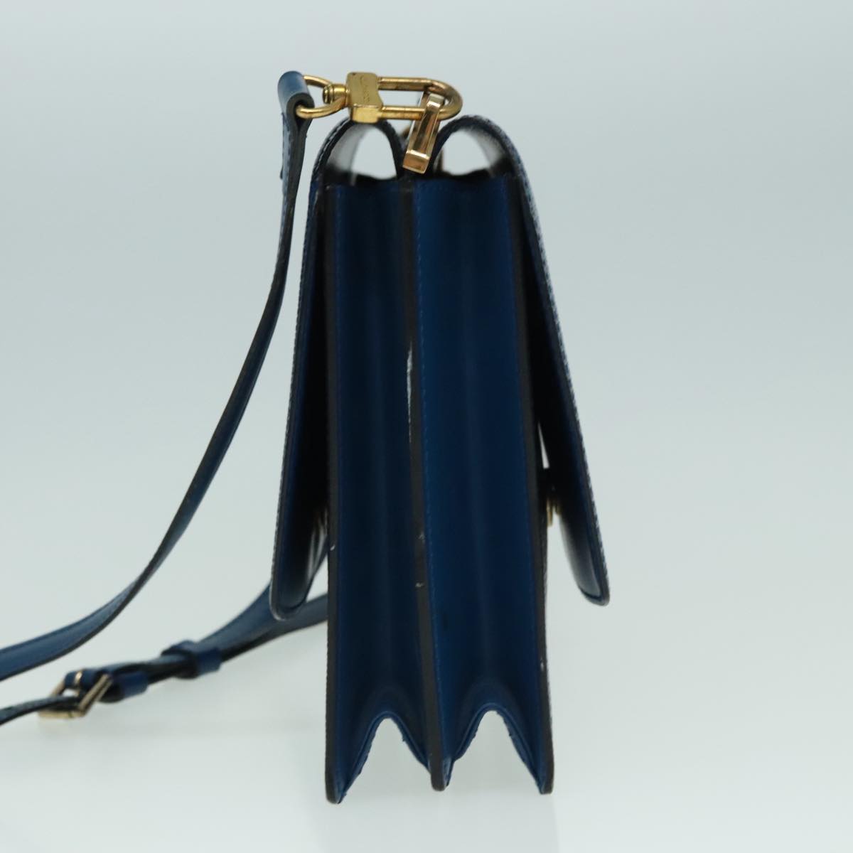 Louis Vuitton Grenelle Blue Leather Shoulder Bag
