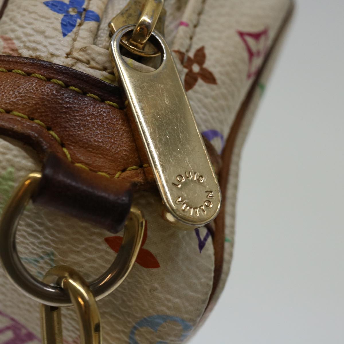 Louis Vuitton Pochette White Canvas Clutch Bag