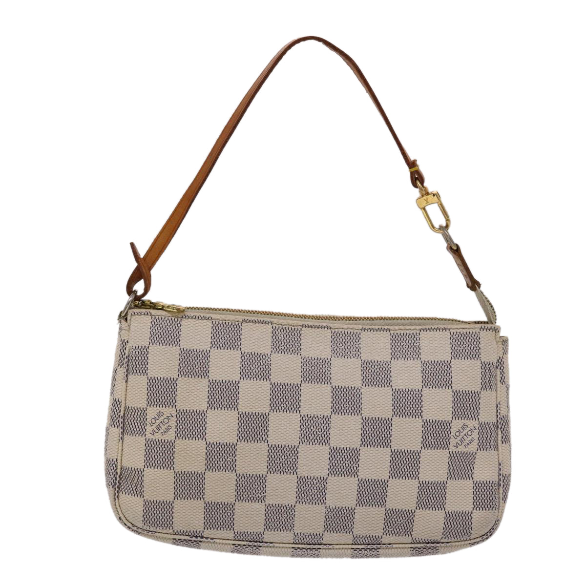 Louis Vuitton Pochette Accessoires White Canvas Clutch Bag