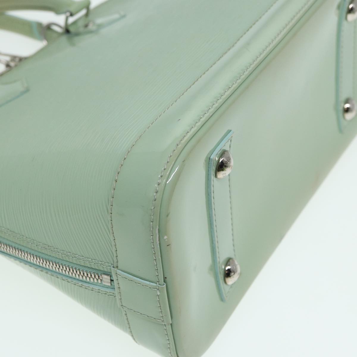 Louis Vuitton Alma Green Leather Handbag