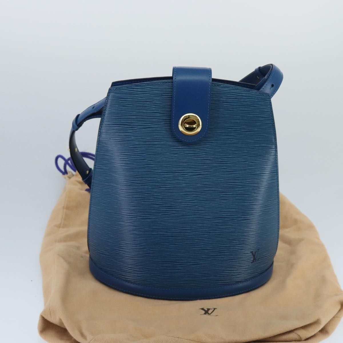Louis Vuitton Cluny Blue Leather Shoulder Bag