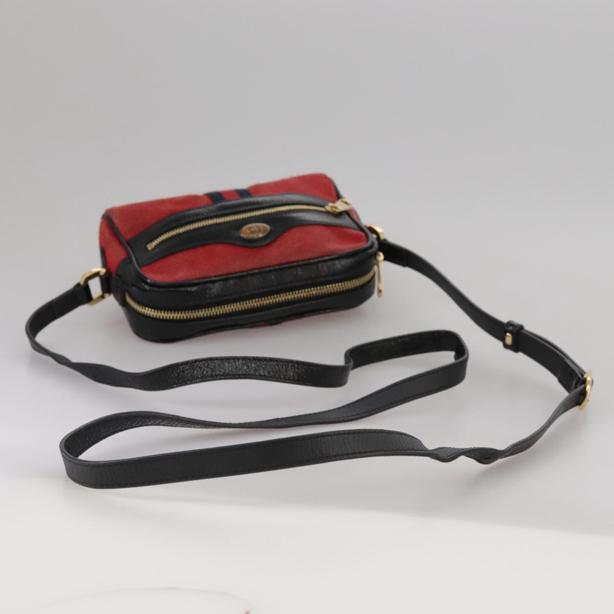 Gucci Ophidia Red Suede Shoulder Bag