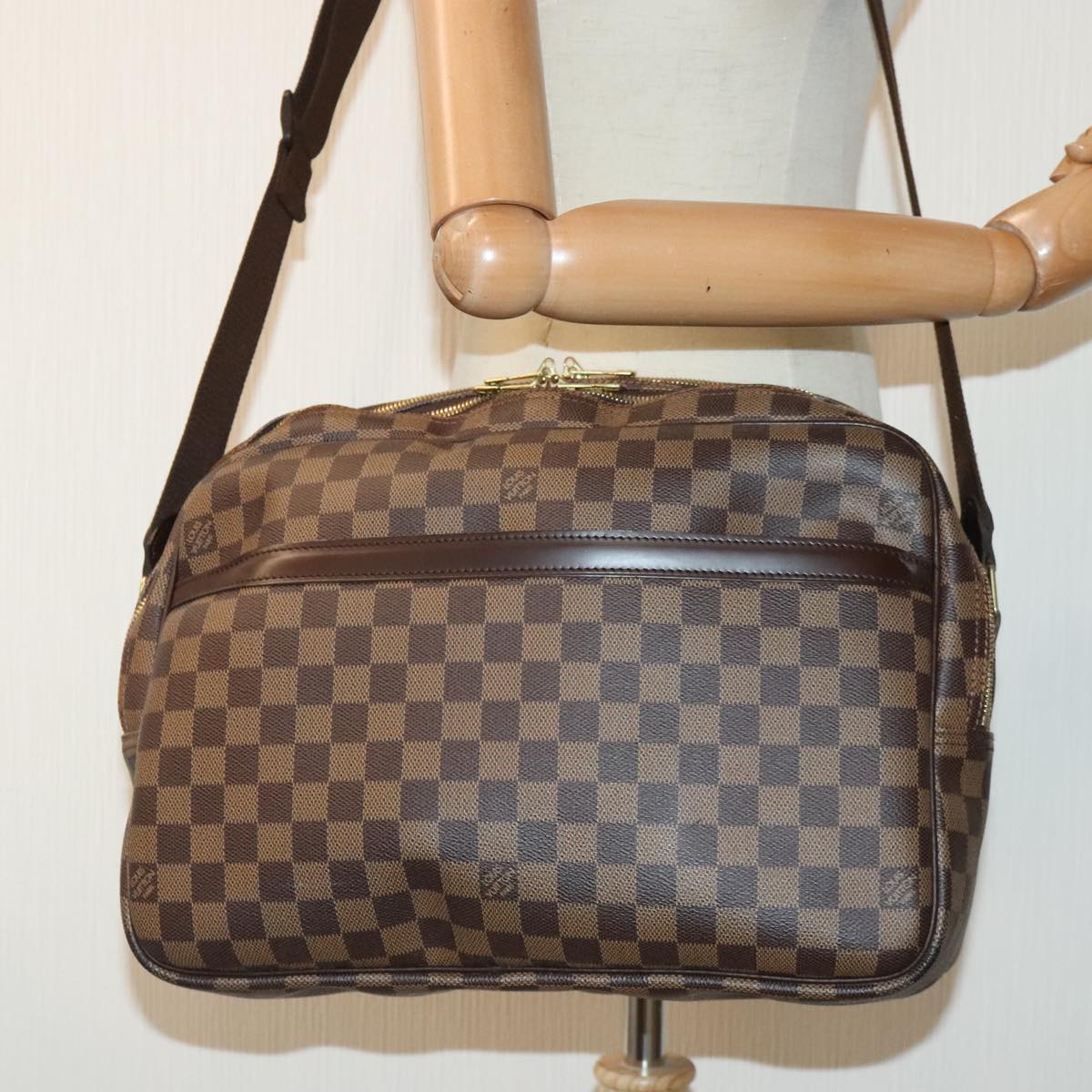 Louis Vuitton Reporter Brown Canvas Shoulder Bag