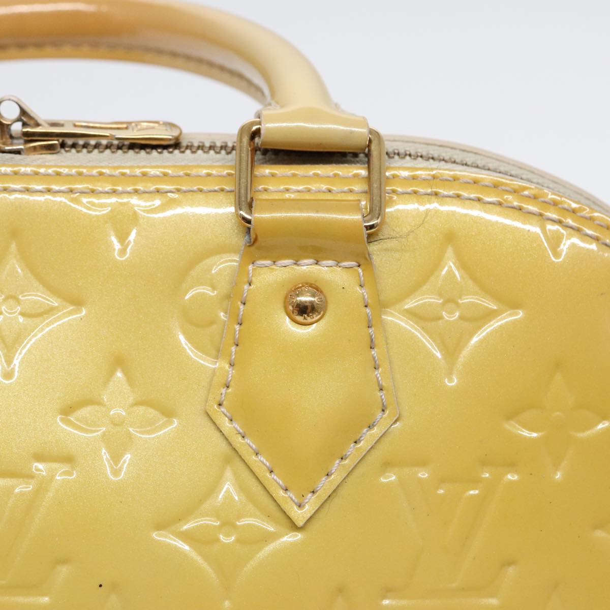 Louis Vuitton Alma Yellow Patent Leather Handbag
