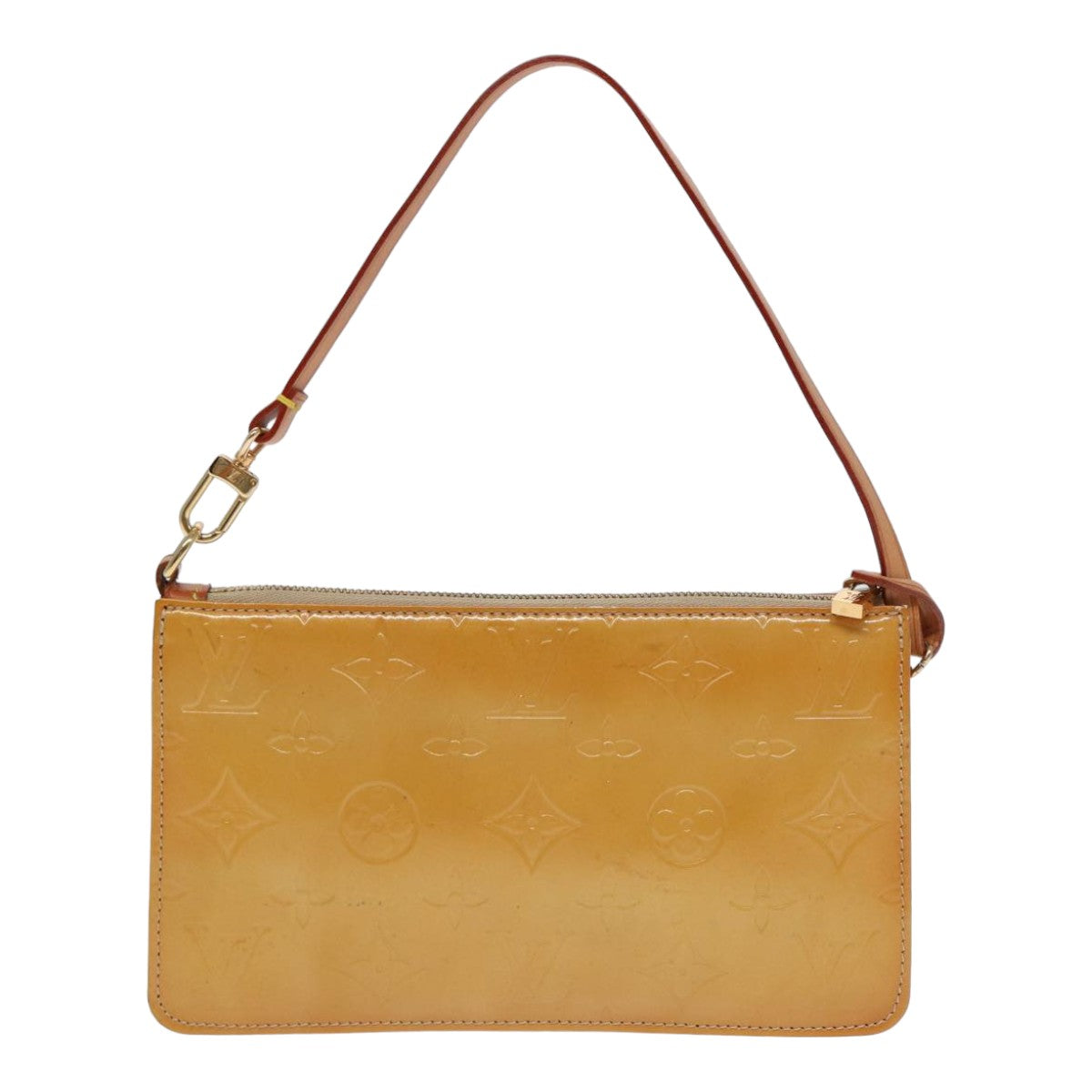 Louis Vuitton Lexington Beige Patent Leather Clutch Bag
