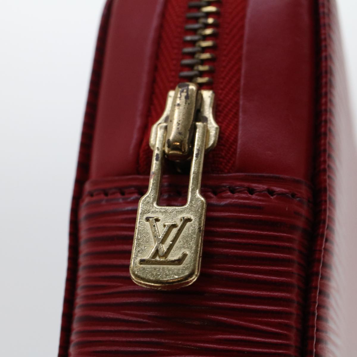 Louis Vuitton Pochette Red Leather Clutch Bag
