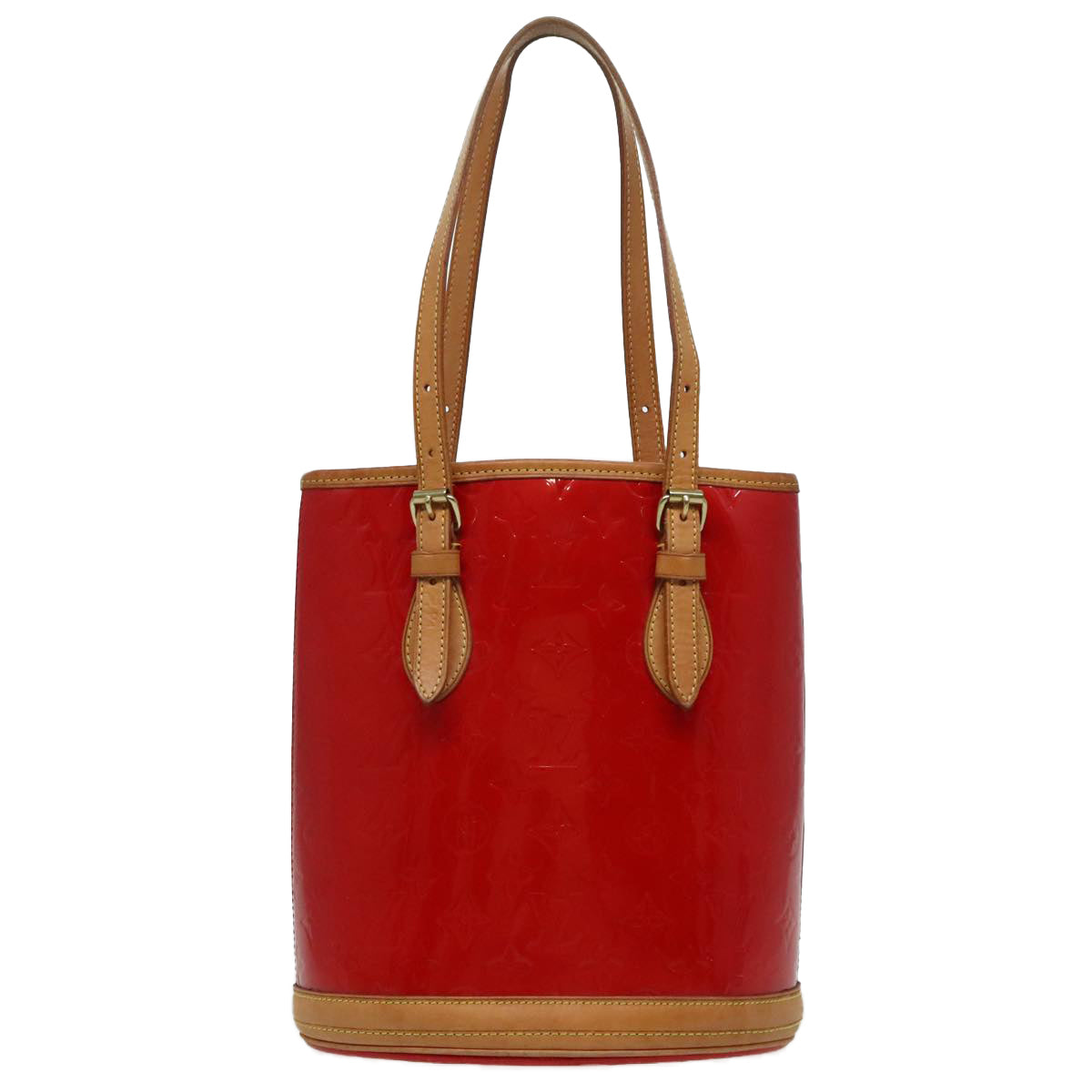 Louis Vuitton Bucket Red Patent Leather Tote Bag