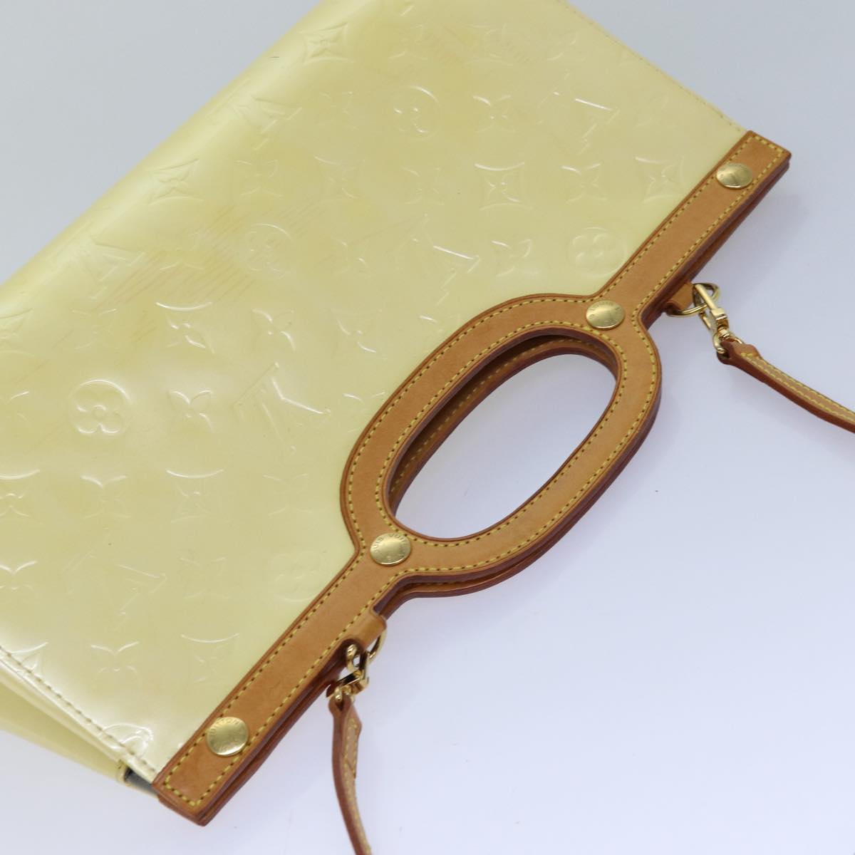 Louis Vuitton Roxbury Beige Patent Leather Handbag