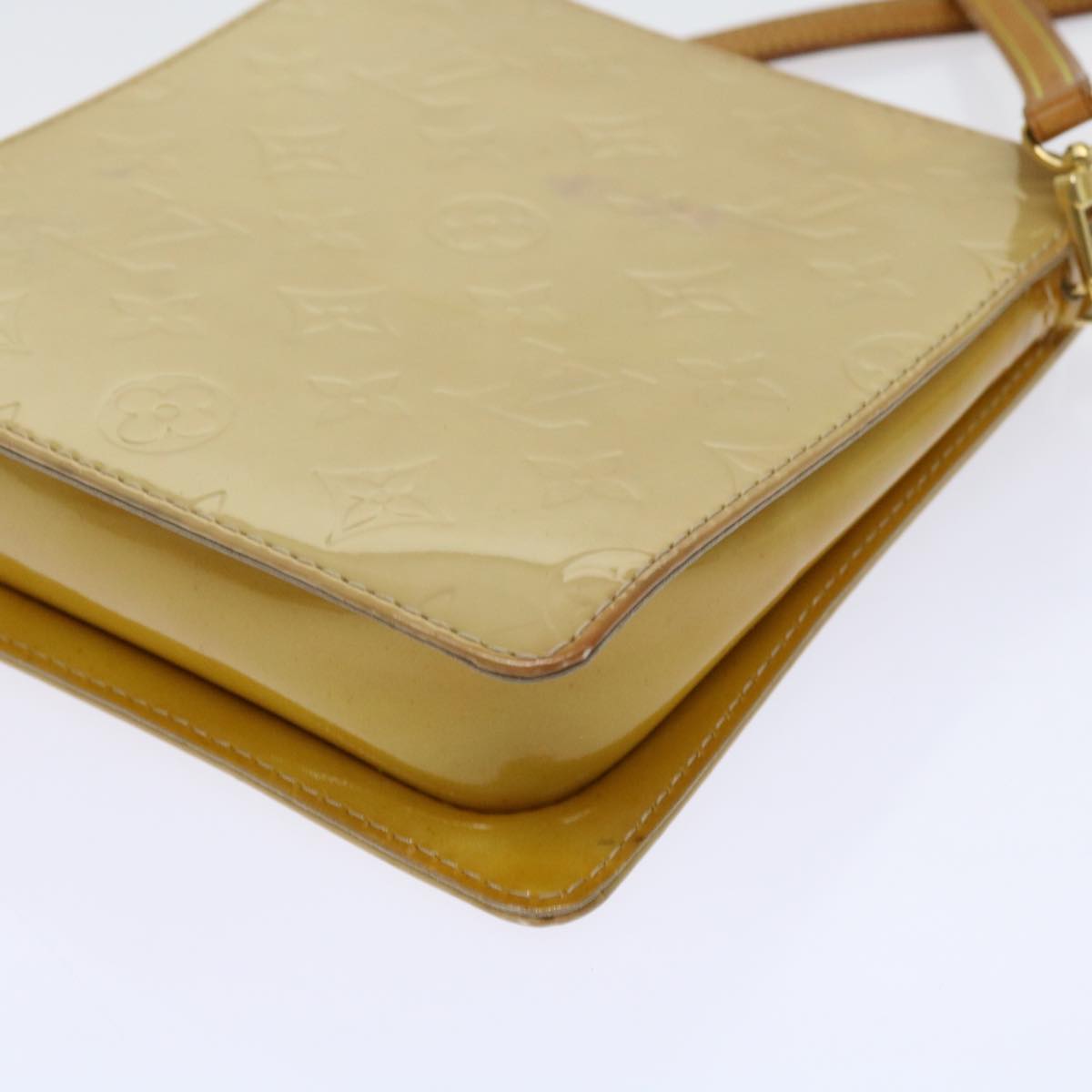 Louis Vuitton Mott Beige Patent Leather Clutch Bag