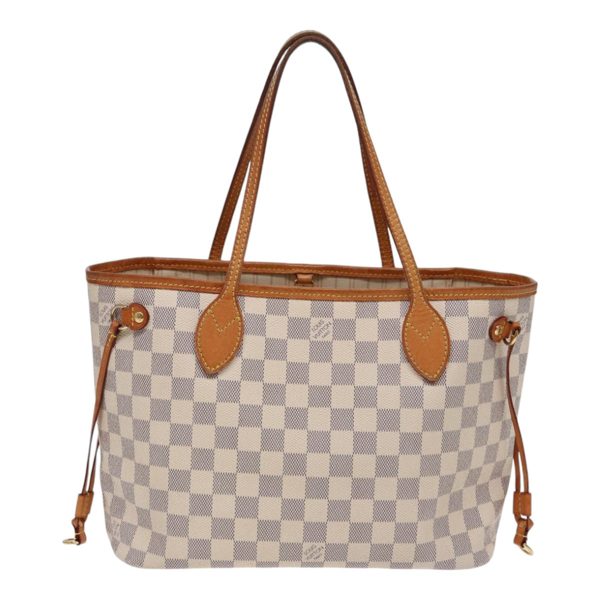 Louis Vuitton Neverfull Pm White Canvas Tote Bag