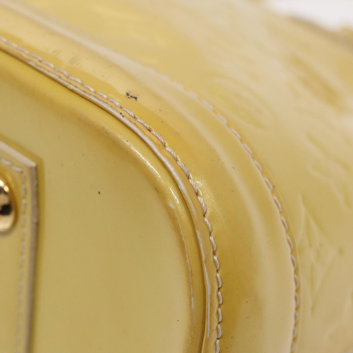 Louis Vuitton Alma Yellow Patent Leather Handbag