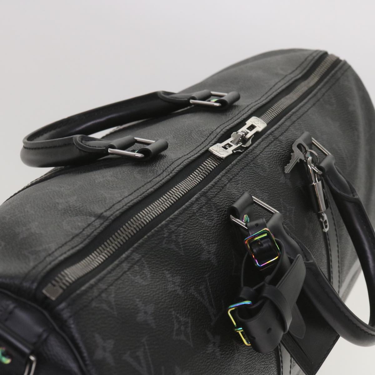 Louis Vuitton Keepall Bandouliere 45 Black Canvas Travel Bag