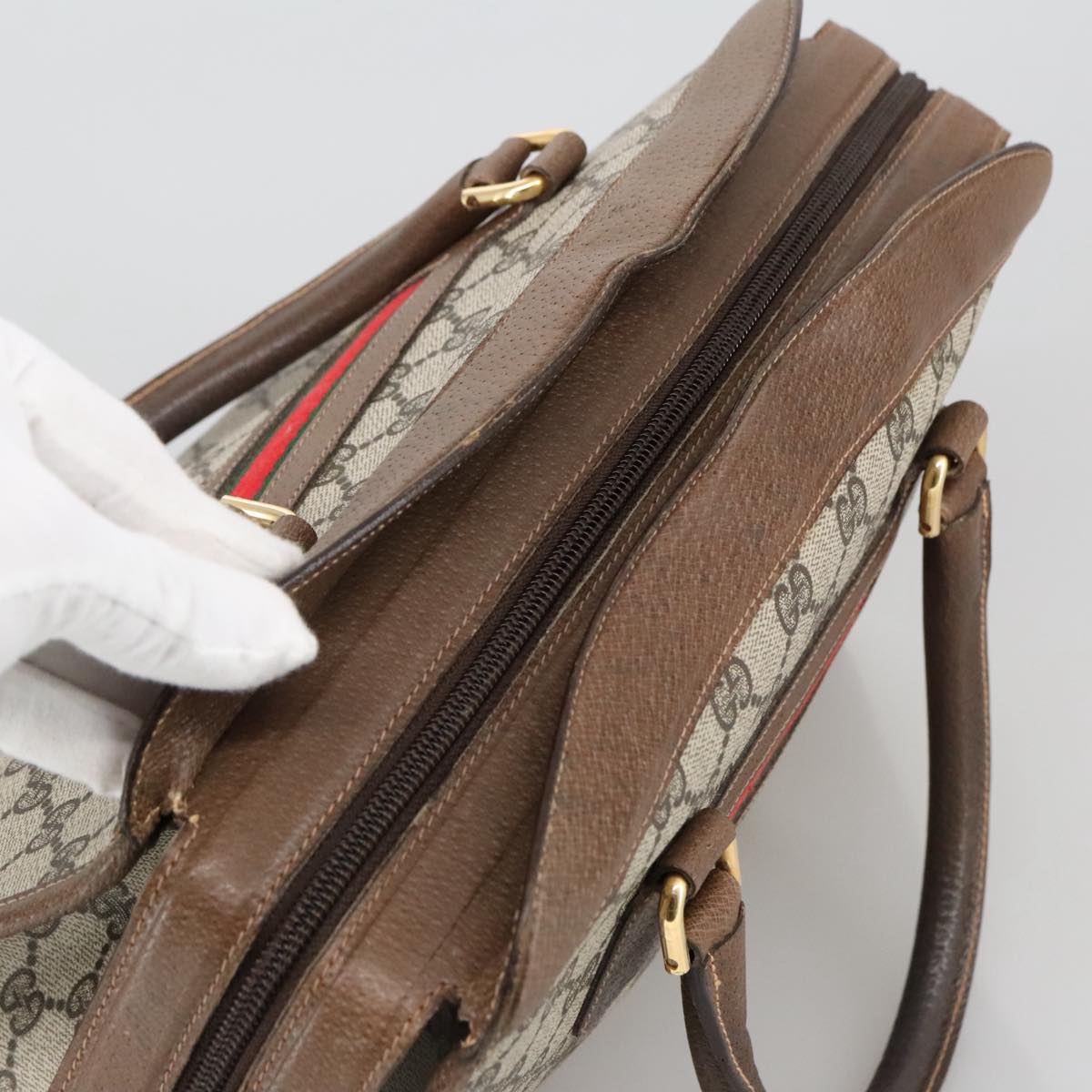 Gucci Sherry Beige Canvas Handbag
