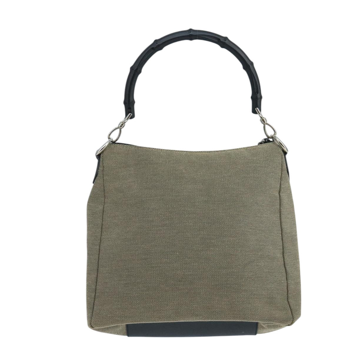 Gucci Bamboo Beige Canvas Shoulder Bag