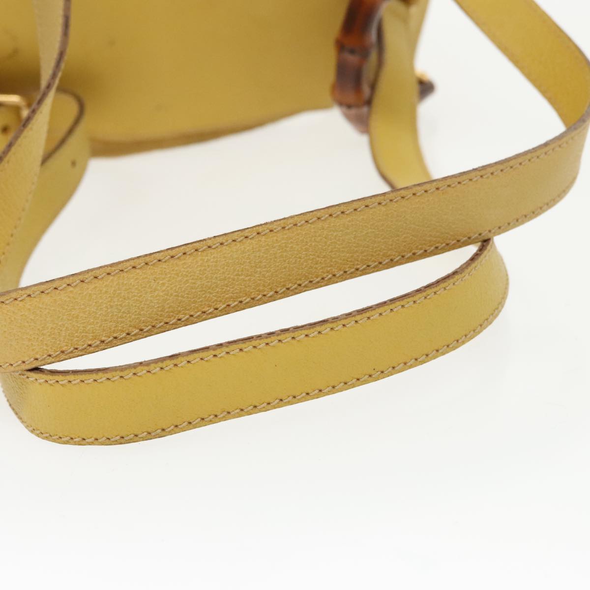 Gucci Bamboo Yellow Leather Backpack Bag