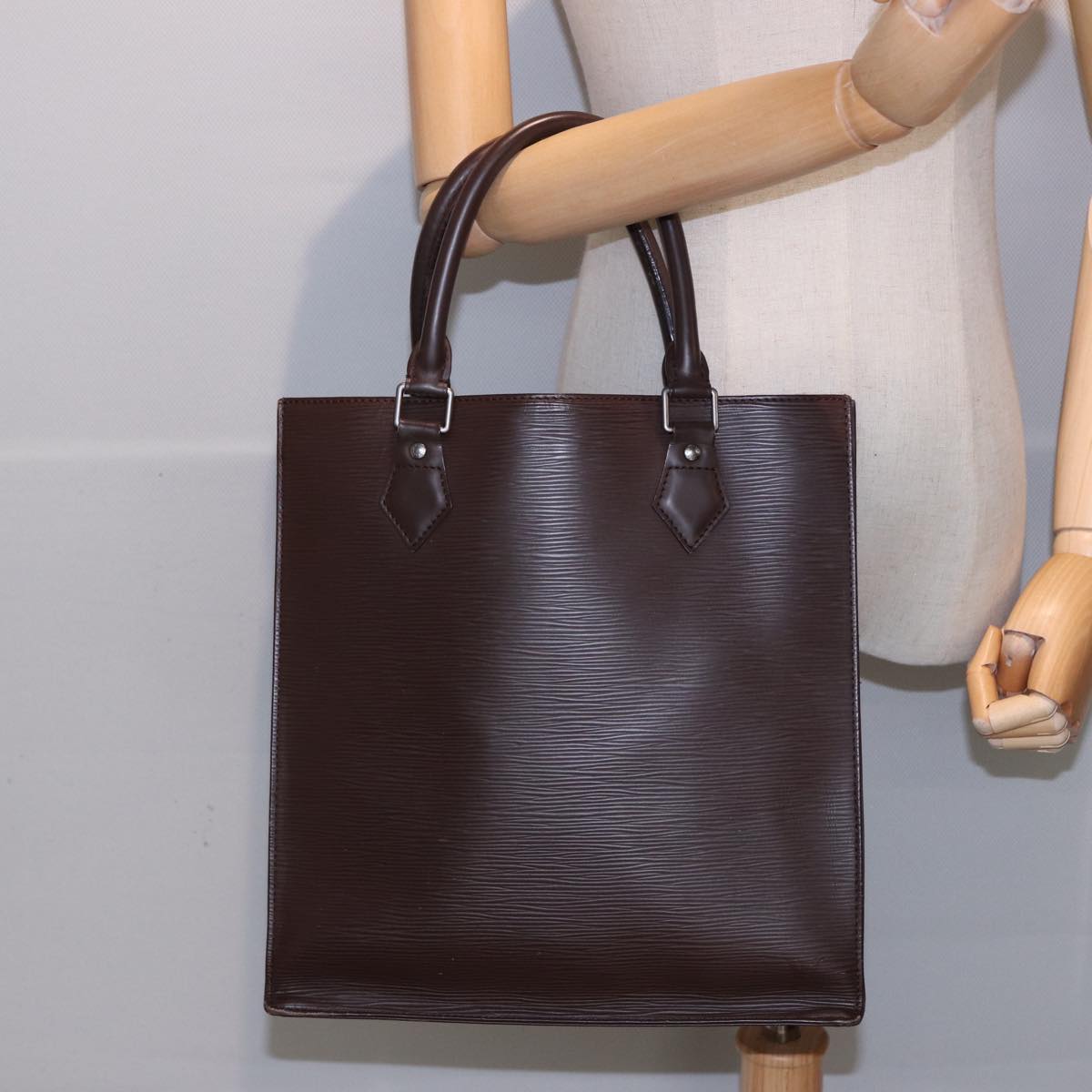 Louis Vuitton Sac Plat Brown Leather Handbag