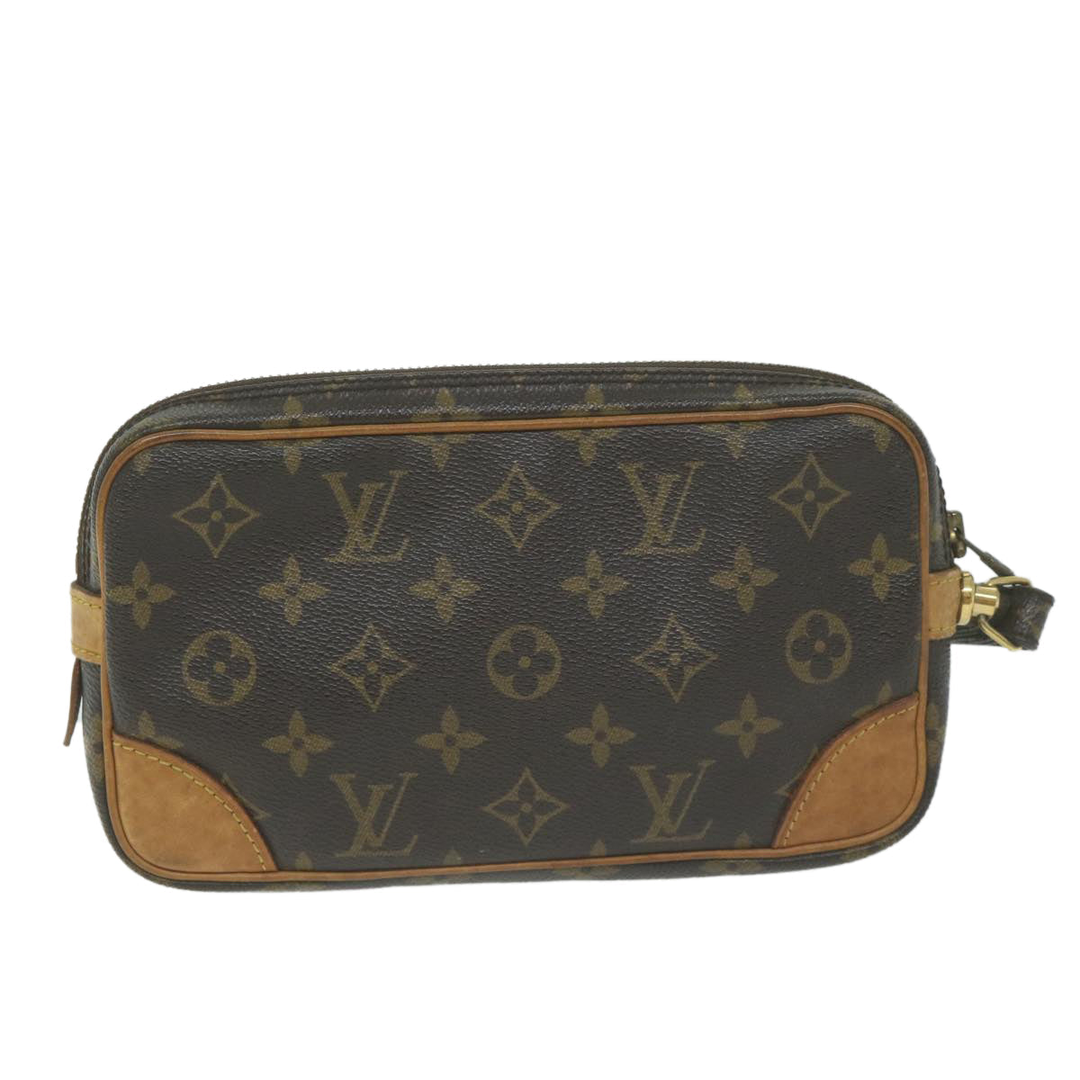 Louis Vuitton Marly Dragonne Brown Canvas Clutch Bag