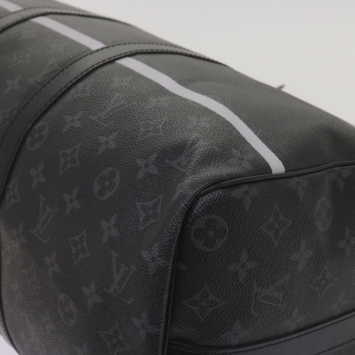 Louis Vuitton Keepall Bandouliere 45 Black Canvas Travel Bag