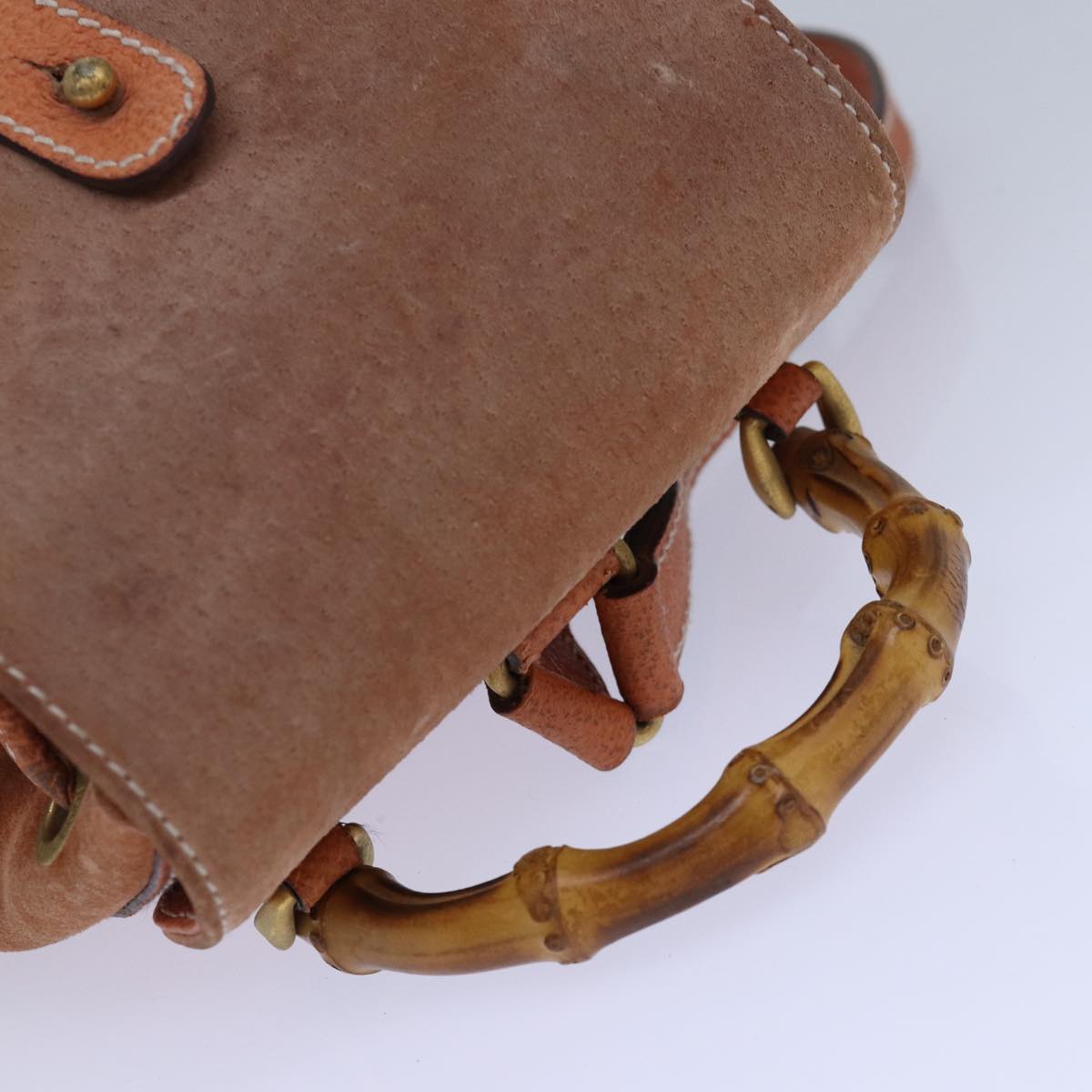 Gucci Bamboo Orange Suede Backpack Bag