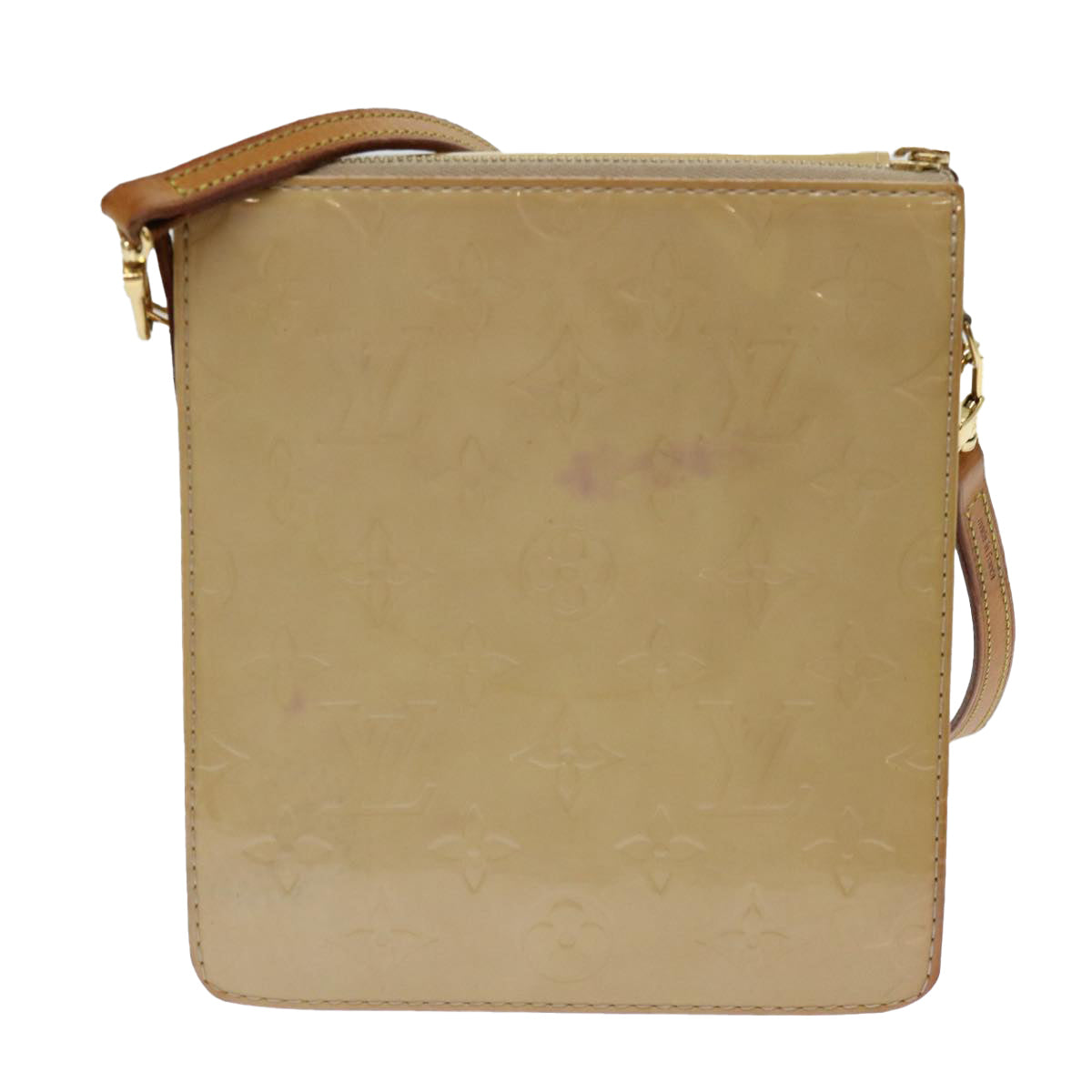 Louis Vuitton Mott Beige Patent Leather Clutch Bag