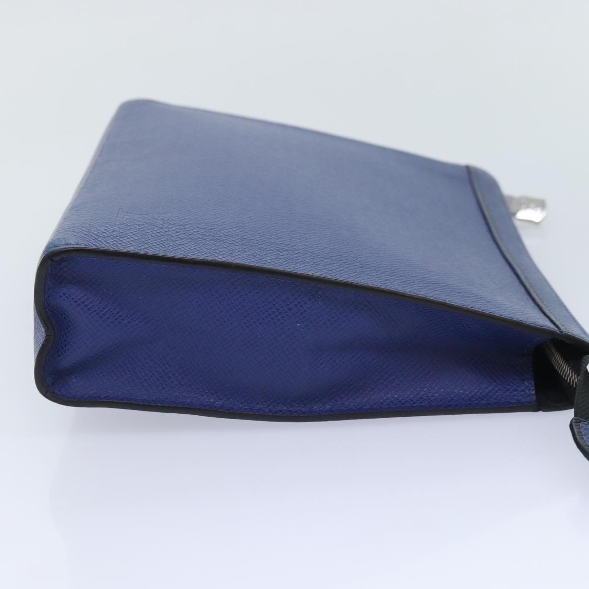Louis Vuitton Pochette Voyage Blue Leather Clutch Bag