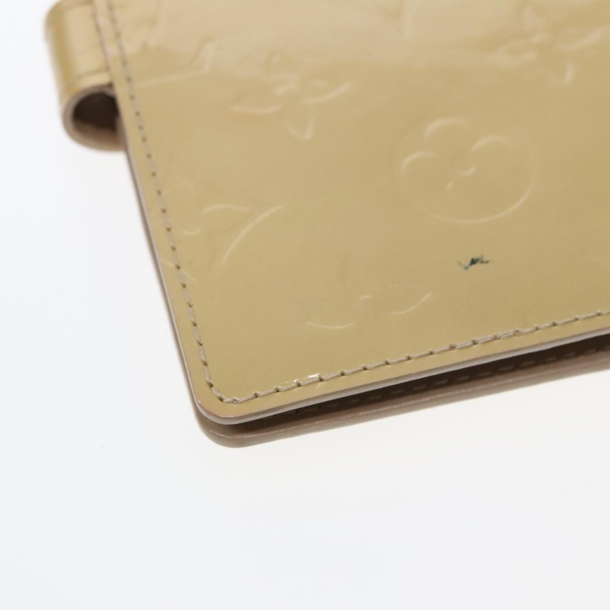 Louis Vuitton Agenda Pm Beige Patent Leather Wallet