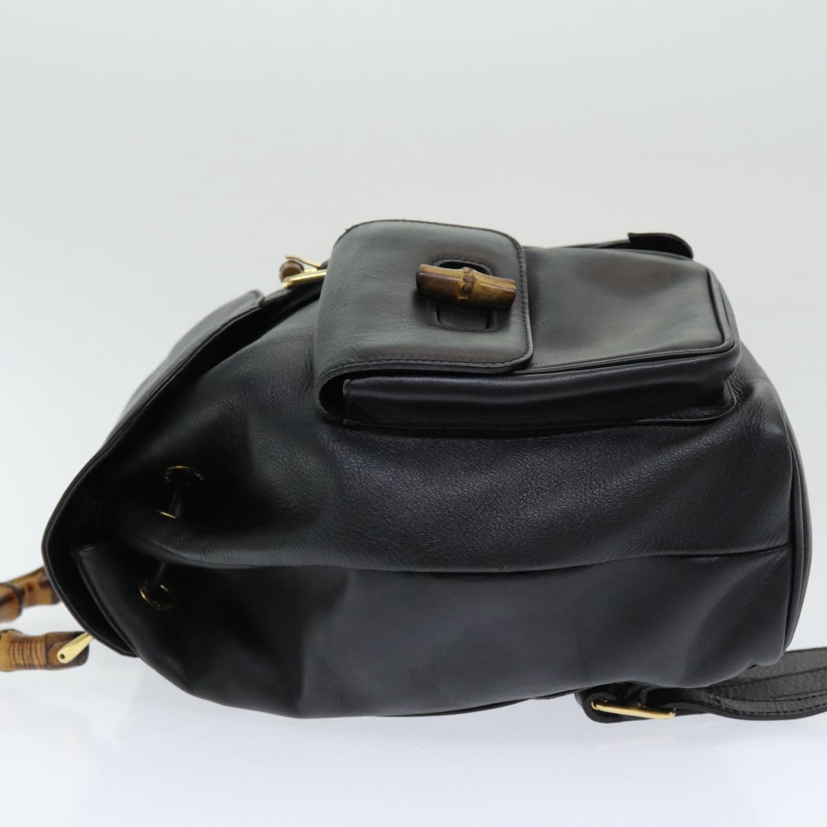 Gucci Bamboo Black Leather Backpack Bag
